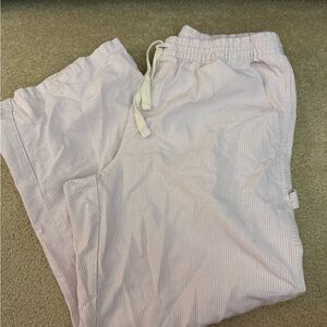 Aerie Pink and white stripe cargo pants